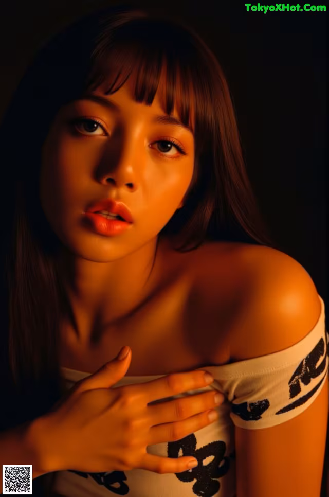 A woman in a white shirt is posing for a picture.
